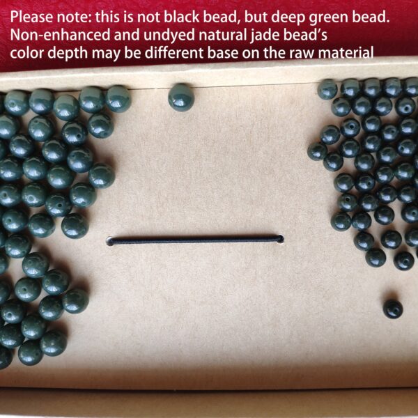 10 pcs  -  50 pcs 6 - 20 mm natural deep green nephrite bead smooth natural jade bead - Image 4