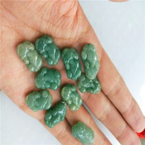 natural oily green jadeite pixiu bead high quality small Burmese jade pendant