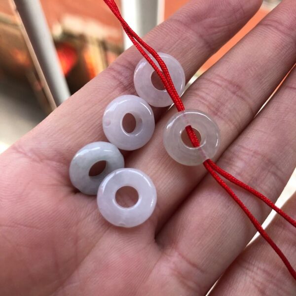 10 pcs / 20 pcs 12 mm natural jadeite ring bead high quality disc shape Burmese jade bead - Image 2