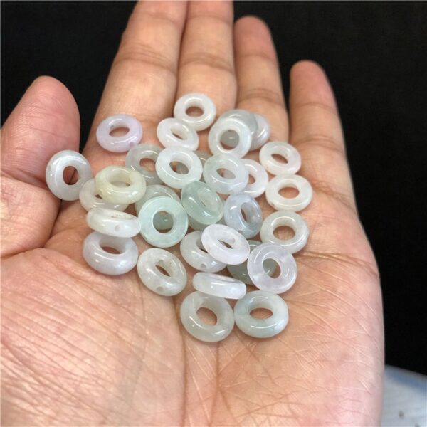 10 pcs / 20 pcs 12 mm natural jadeite ring bead high quality disc shape Burmese jade bead - Image 3