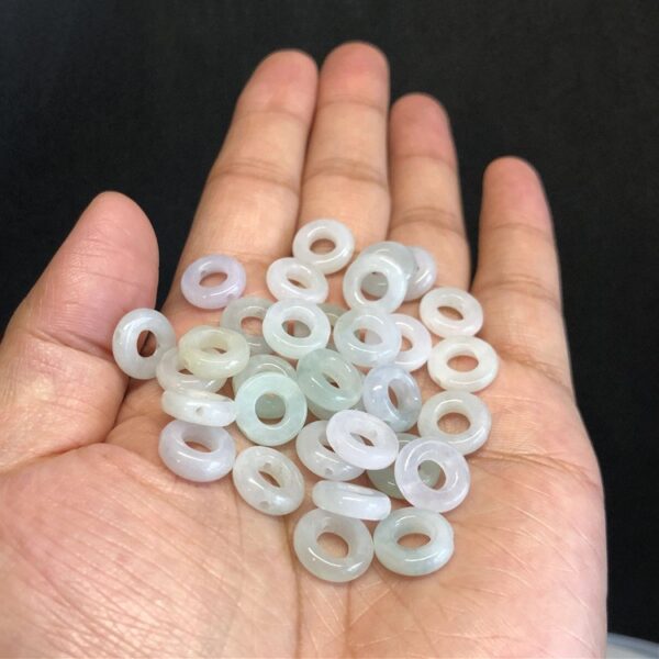 10 pcs / 20 pcs 12 mm natural jadeite ring bead high quality disc shape Burmese jade bead - Image 5