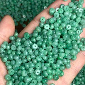 10 / 20 5mm natural Green Jadeite Drum Bead