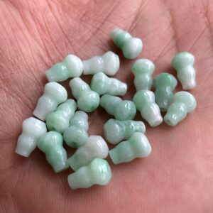 nice jadeite gourd bead high quality natural white green jade bead