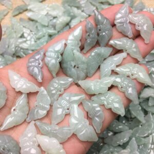 30 mm high quality natural Burmese jadeite butterfly shape bead jade bead