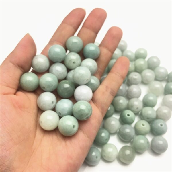 20 pcs / 50 pcs  13 mm natural Burmese jadeite round shape bead - Image 2