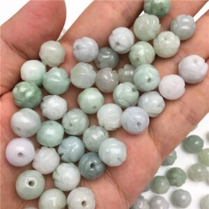 20 pcs / 50 pcs 10 mm High quality natural Burmese jadeite rose flower shape bead