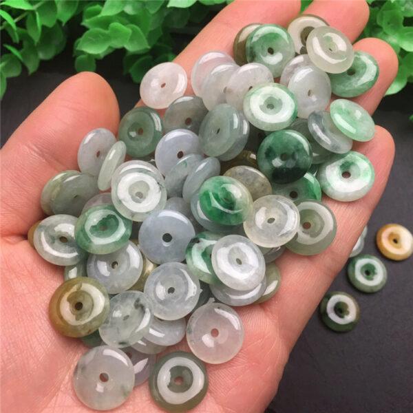 20 pcs / 50 pcs 13 mm High quality natural colorful Burmese jadeite ring shape bead - Image 3