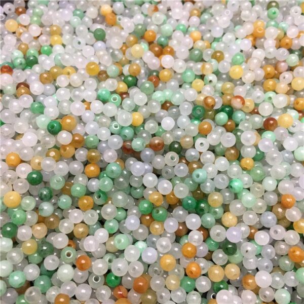 100 pcs / 200 pcs 3.5 mm round shape natural Burmese jadeite bead - Image 3