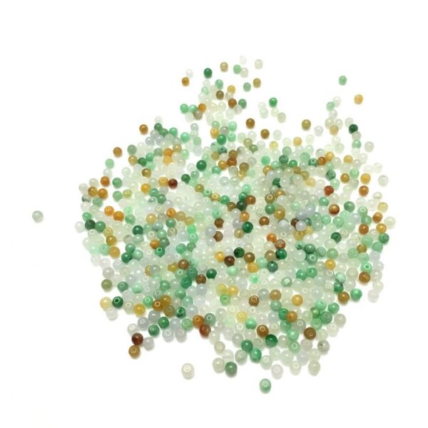 100 pcs / 200 pcs 3.5 mm round shape natural Burmese jadeite bead - Image 4