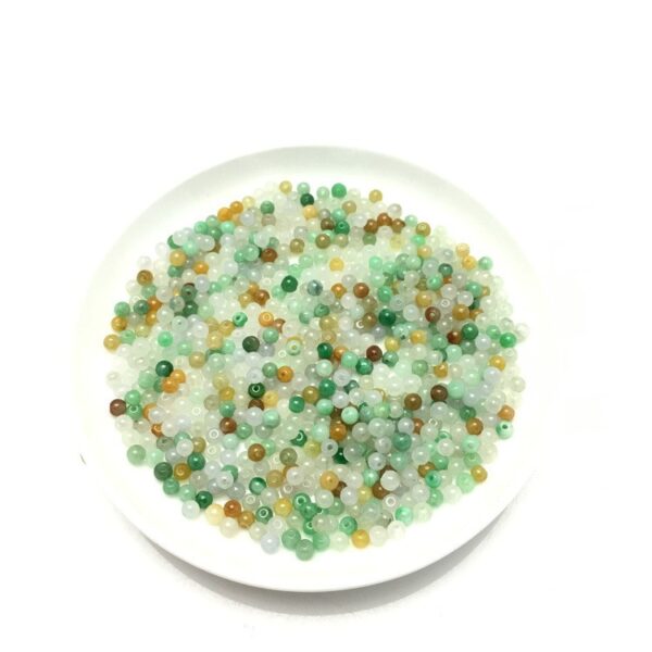 100 pcs / 200 pcs 3.5 mm round shape natural Burmese jadeite bead - Image 5