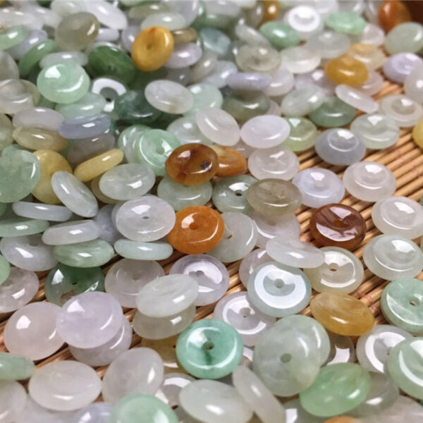 100 pcs 8 mm genuine natural colorful jadeite ring shape bead - Image 9