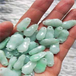 fine green texture hollow vase shape pendant bead natural jadeite bead
