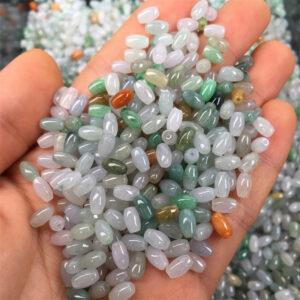 natural colorful jadeite rice shape bead