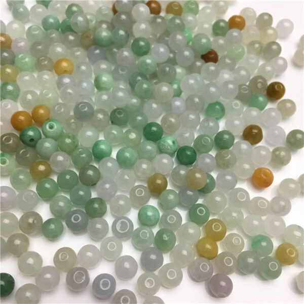 small natural colorful jadeite round shape bead - Image 2