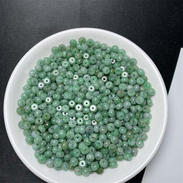 small rondelle shape genuine natural green jadeite bead - Image 5