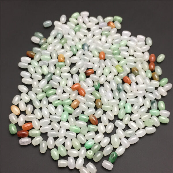 natural colorful jadeite rice shape bead - Image 7