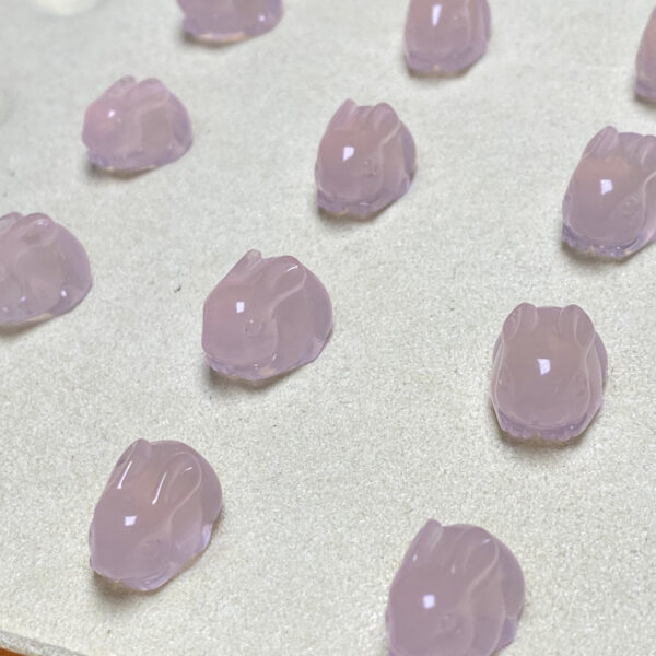 cute rabbit shape rose quartz bead - Image 5