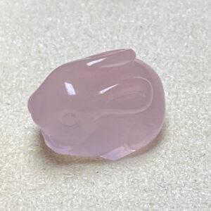 cute rabbit shape rose quartz bead
