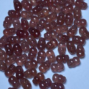 cute pixiu shape strawberry quartz bead