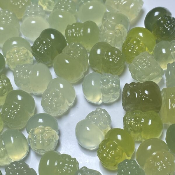 cute fat pixiu shape serpentine jade bead - Image 3