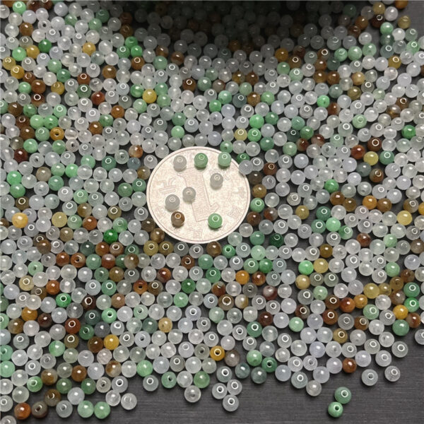 100 pcs small round shape colorful jade bead natural jadeite bead - Image 5