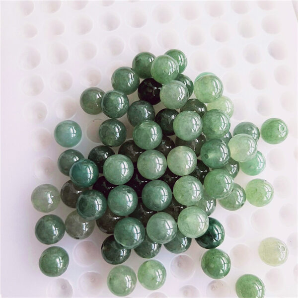 oily green round jade bead natural jadeite bead - Image 7