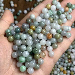 round shape colorful jade bead natural jadeite bead