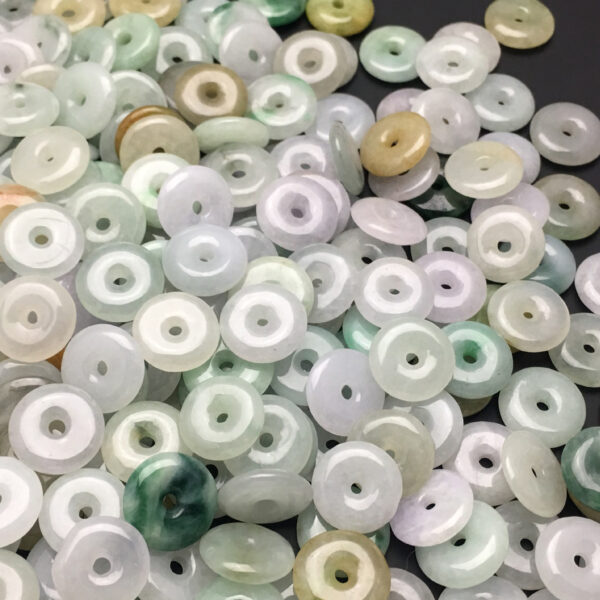 ring shape colorful jade bead donut shape natural jadeite bead - Image 8