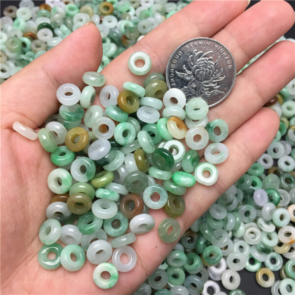 ring shape natural colorful jadeite bead jade bead - Image 2