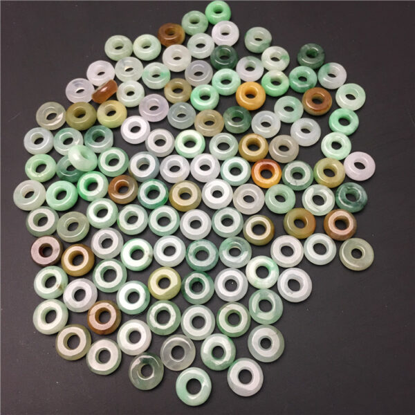 ring shape natural colorful jadeite bead jade bead - Image 4