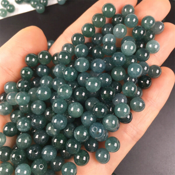50 pcs round shape clear blue green Guatemala jadeite bead - Image 4