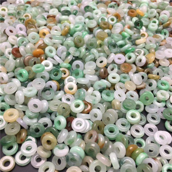 ring shape natural colorful jadeite bead jade bead - Image 5