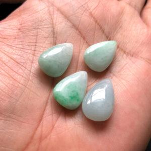 genuine natural jadeite droplet shape bead