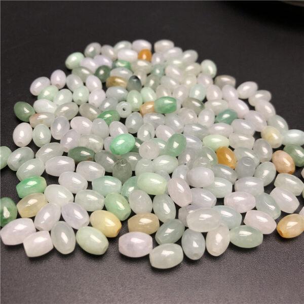 rice shape natural colorful jadeite bead - Image 4
