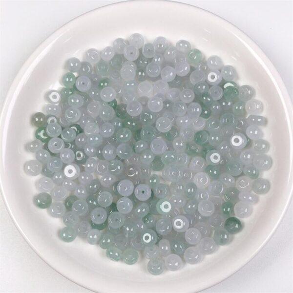 donut shape ice green and white jade bead natural jadeite bead - Image 7