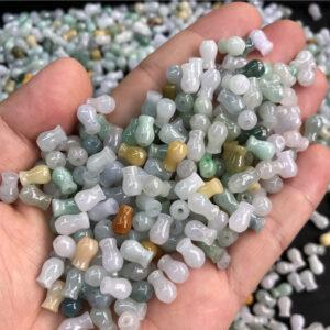 small vase shape natural colorful jadeite bead