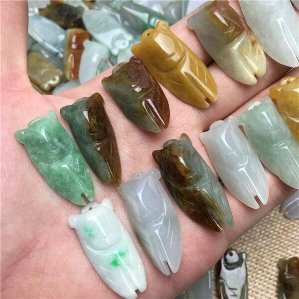 cicada charm, cicada pendant, jade cicada, jade bead, jadeite bead, jade pendant - Image 2