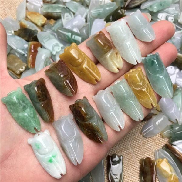 cicada charm, cicada pendant, jade cicada, jade bead, jadeite bead, jade pendant - Image 3