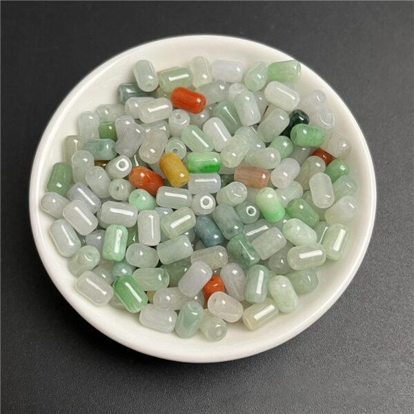 cylinder shape natural colorful jadeite bead - Image 3