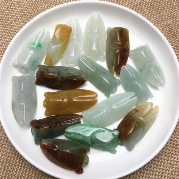 cicada charm, cicada pendant, jade cicada, jade bead, jadeite bead, jade pendant - Image 5