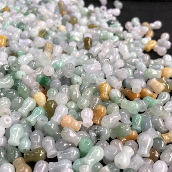 small vase shape natural colorful jadeite bead - Image 5