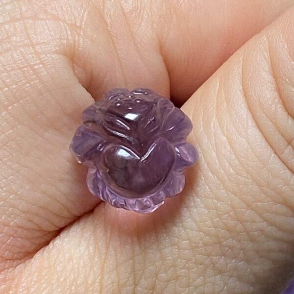 nine-tailed fox bead, fox bead, ametrine bead, purple bead, round bead - Image 6