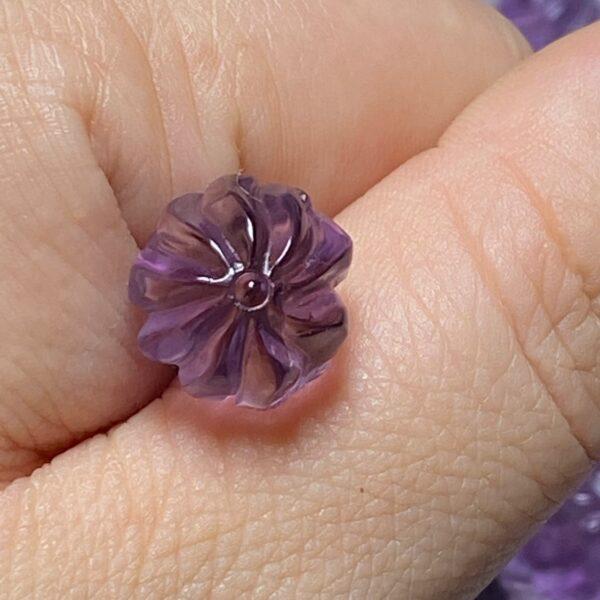 nine-tailed fox bead, fox bead, ametrine bead, purple bead, round bead - Image 7