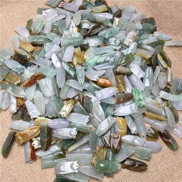 cicada charm, cicada pendant, jade cicada, jade bead, jadeite bead, jade pendant - Image 9