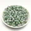 100 beads, round bead, jade bead, jadeite bead, white bead, green bead