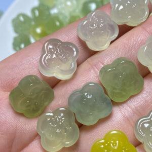 flower bead, 福 bead, serpentine bead, jade bead, green bead, spacer bead