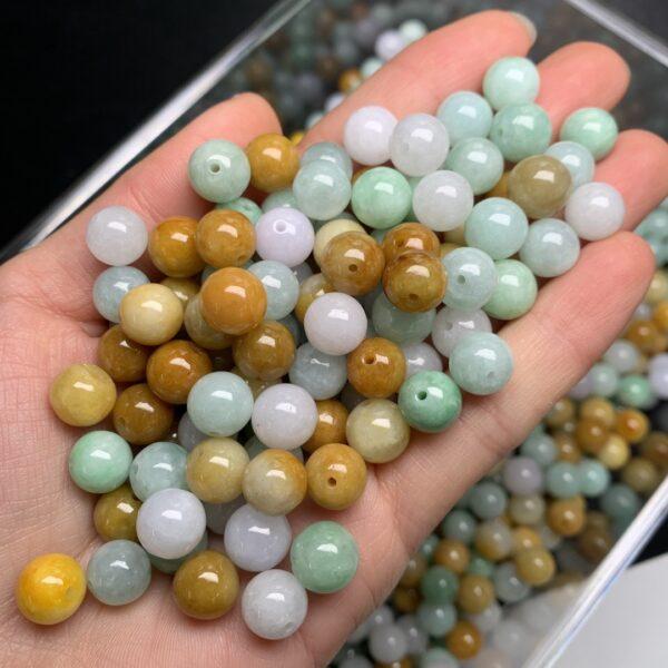 round beads, jade bead, jadeite bead, colorful bead, green bead
