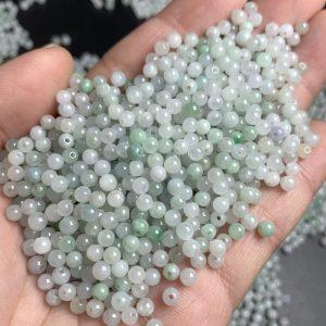 round beads, jade bead, jadeite bead, white bead, green bead, small bead