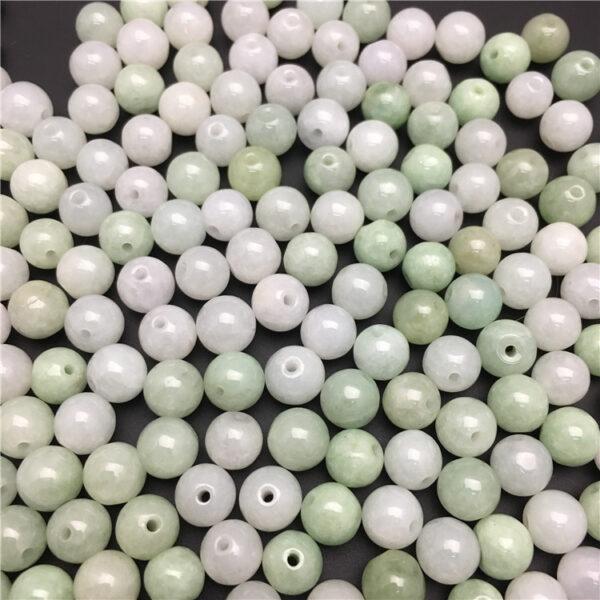 round bead, jade bead, jadeite bead, white bead, green bead - Image 10