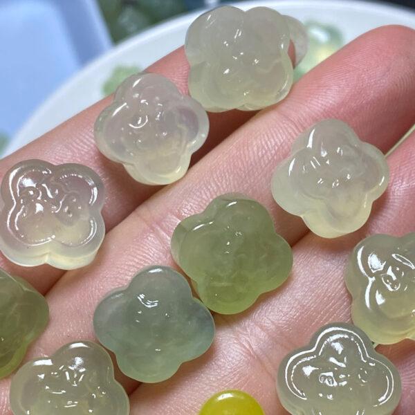 flower bead, 福 bead, serpentine bead, jade bead, green bead, spacer bead - Image 2